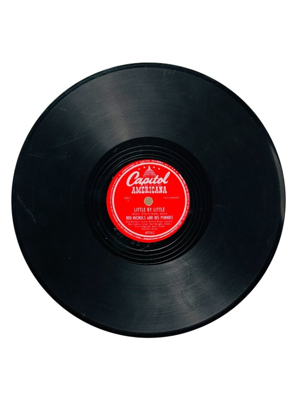 Red Nichols Little By Little 10 Inch Shellac 78 RPM Capitol Americana 40062 VG+
